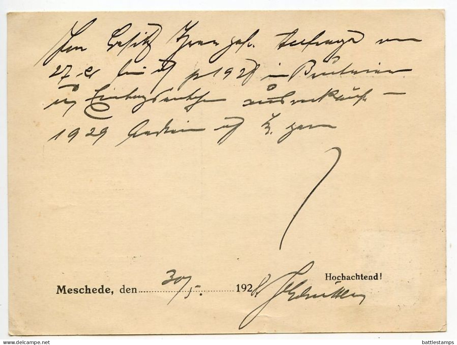 Germany 1928 Postcard; Meschede - Jon. Schüttler, Dampfringofenziegelei To Ostenfelde; 8pf. Beethoven - Brieven En Documenten