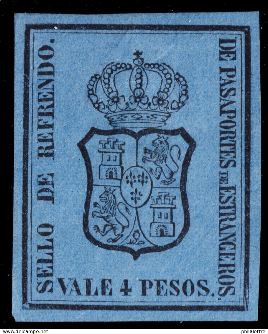 ESPAGNE / ESPANA - COLONIAS (Cuba) Ca.1871 Refrendo "PASAPORTES DE ESTRANGEROS" Fulcher 424 4P Azul - Sin Gomar - Kuba (1874-1898)