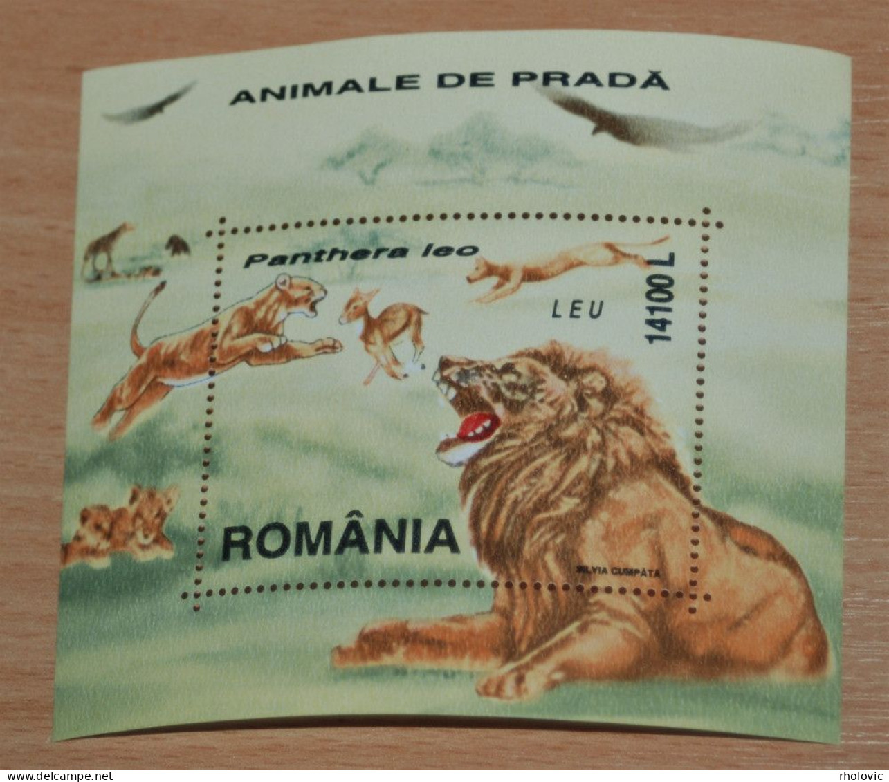 ROMANIA 2000, Wild Cats, Lion, Animals, Fauna, Mi #B316, Souvenir Sheet, MNH** - Felinos
