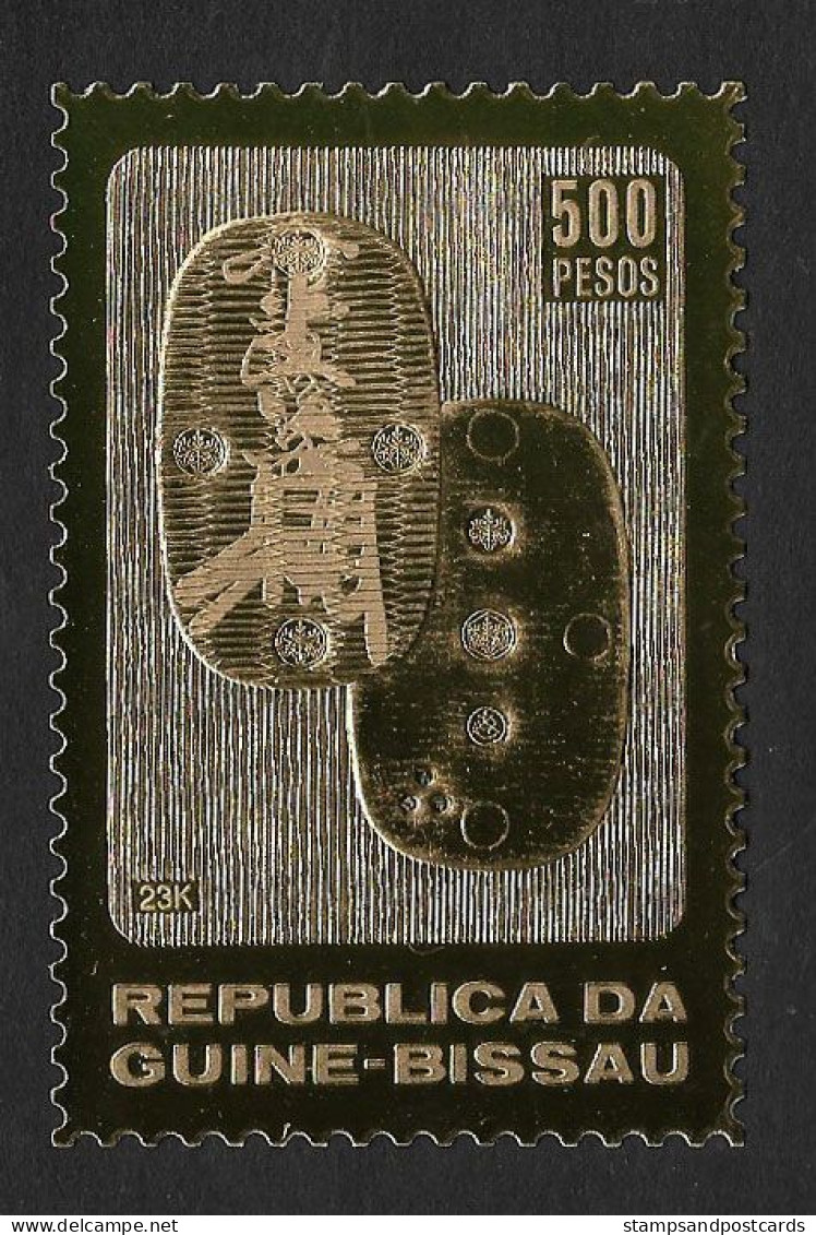 Guinée-Bissau Rare Timbre Or Monnaie 1860 Japon Oban 1982 ** Guinea Bissau Gold Stamp 1860 Japan Oban Coin - Guinea-Bissau
