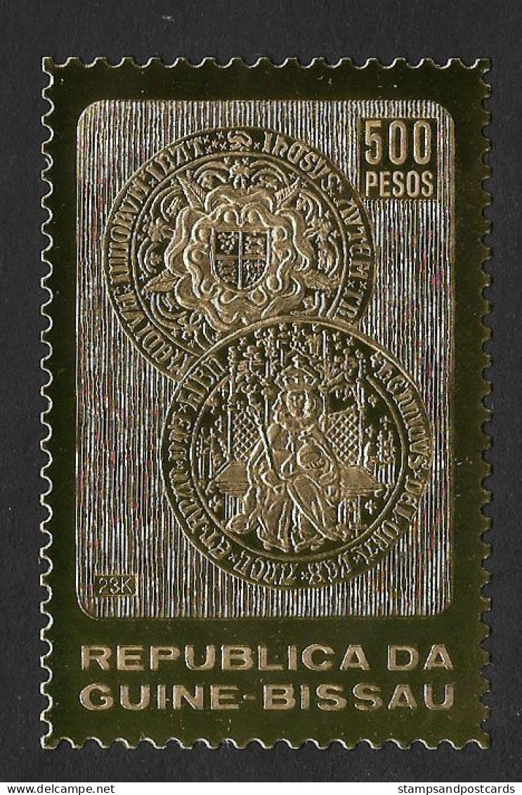 Guinée-Bissau Rare Timbre Or Monnaie 1504-1509 Angleterre 1982 ** Guinea Bissau Gold Stamp England Sovereign Coin - Guinea-Bissau