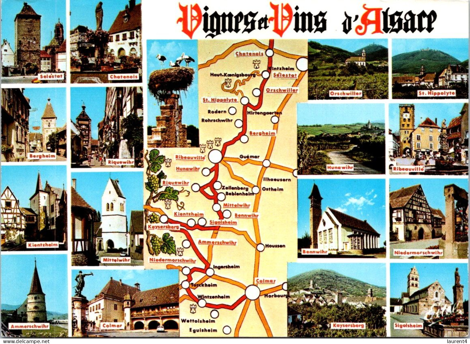 9-5-2024 (4 Z 35) France - Vignes Et Vins D'Alsace (map) - Mapas