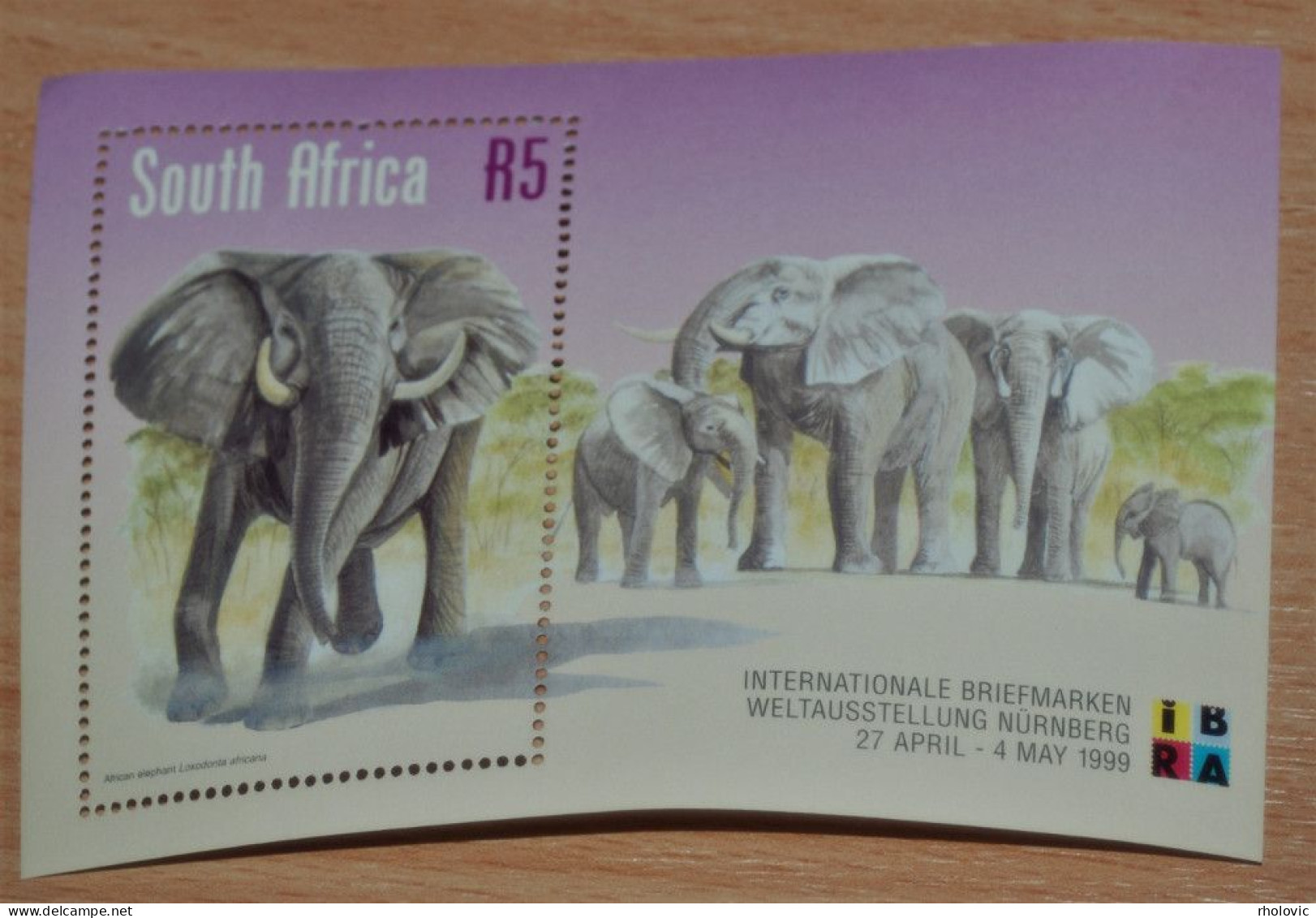 SOUTH AFRIKA 1999, Stamp Exhibition IBRA '99, Elephants, Animals, Fauna, Mi #B75, Souvenir Sheet, MNH** - Elefantes
