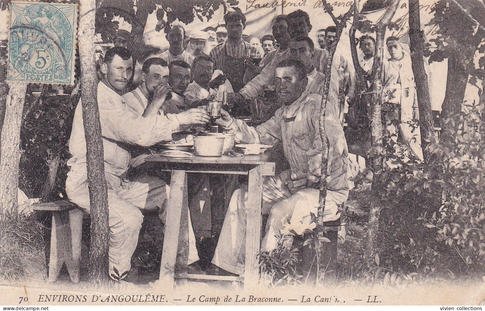 Environs D'Angoulême Le Camp De La Braconne (16 Charente) La Cantine - édit. LL N° 70 Circulée (état) - Angouleme