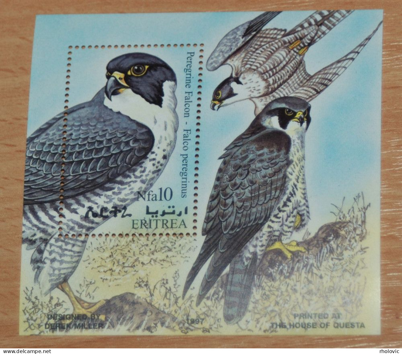 ERITREA 1998, Birds, Animals, Fauna, Mi #B7, Souvenir Sheet, MNH** - Adler & Greifvögel
