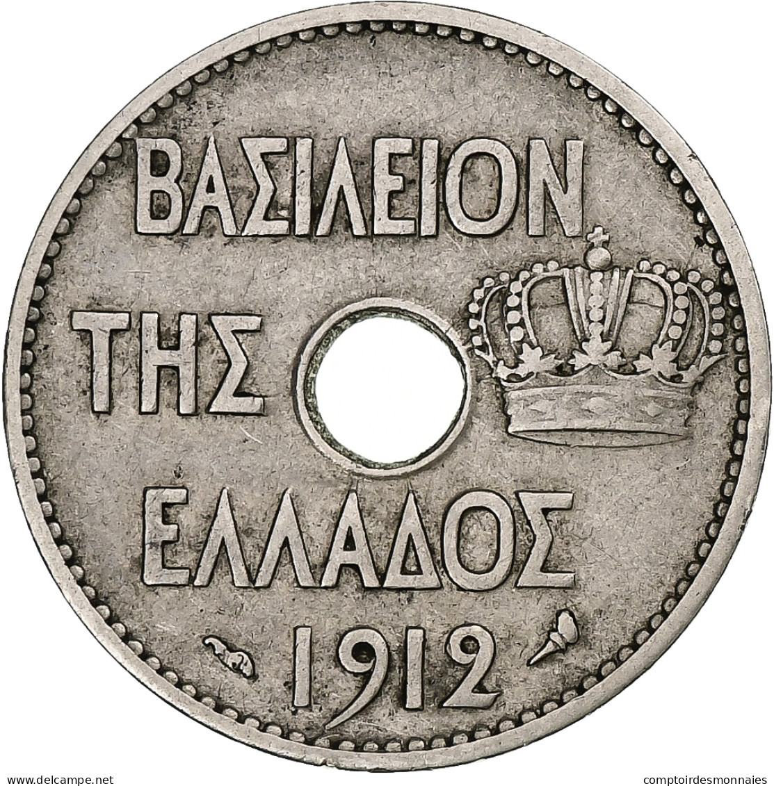 Grèce, George I, 10 Lepta, 1912, Paris, Nickel, TTB, KM:63 - Greece