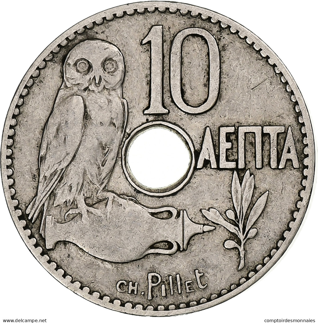 Grèce, George I, 10 Lepta, 1912, Paris, Nickel, TTB, KM:63 - Grèce