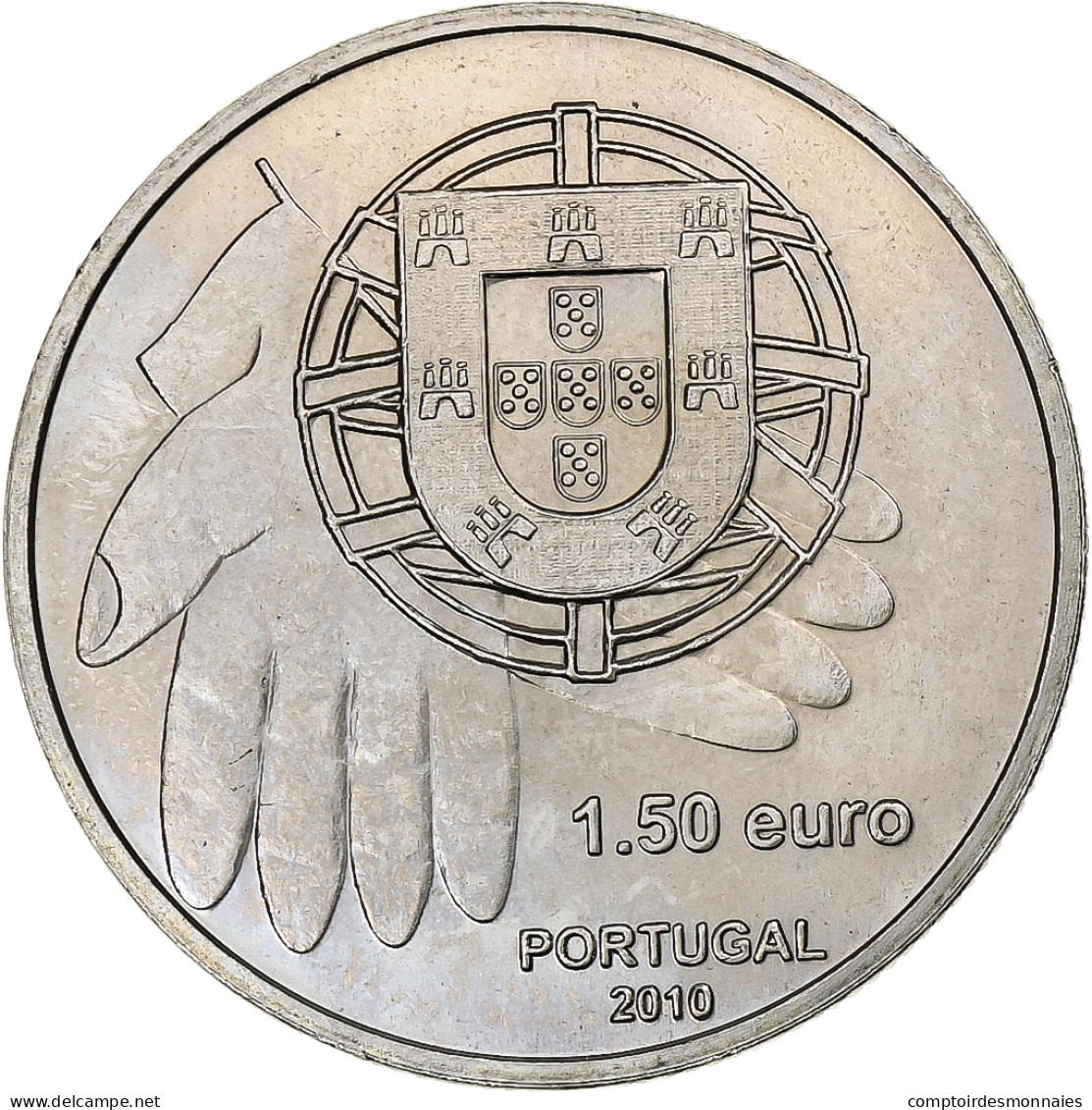 Portugal, 1-1/2 Euro, Banco Alimentar, 2010, Cupro-nickel, SUP - Andere & Zonder Classificatie