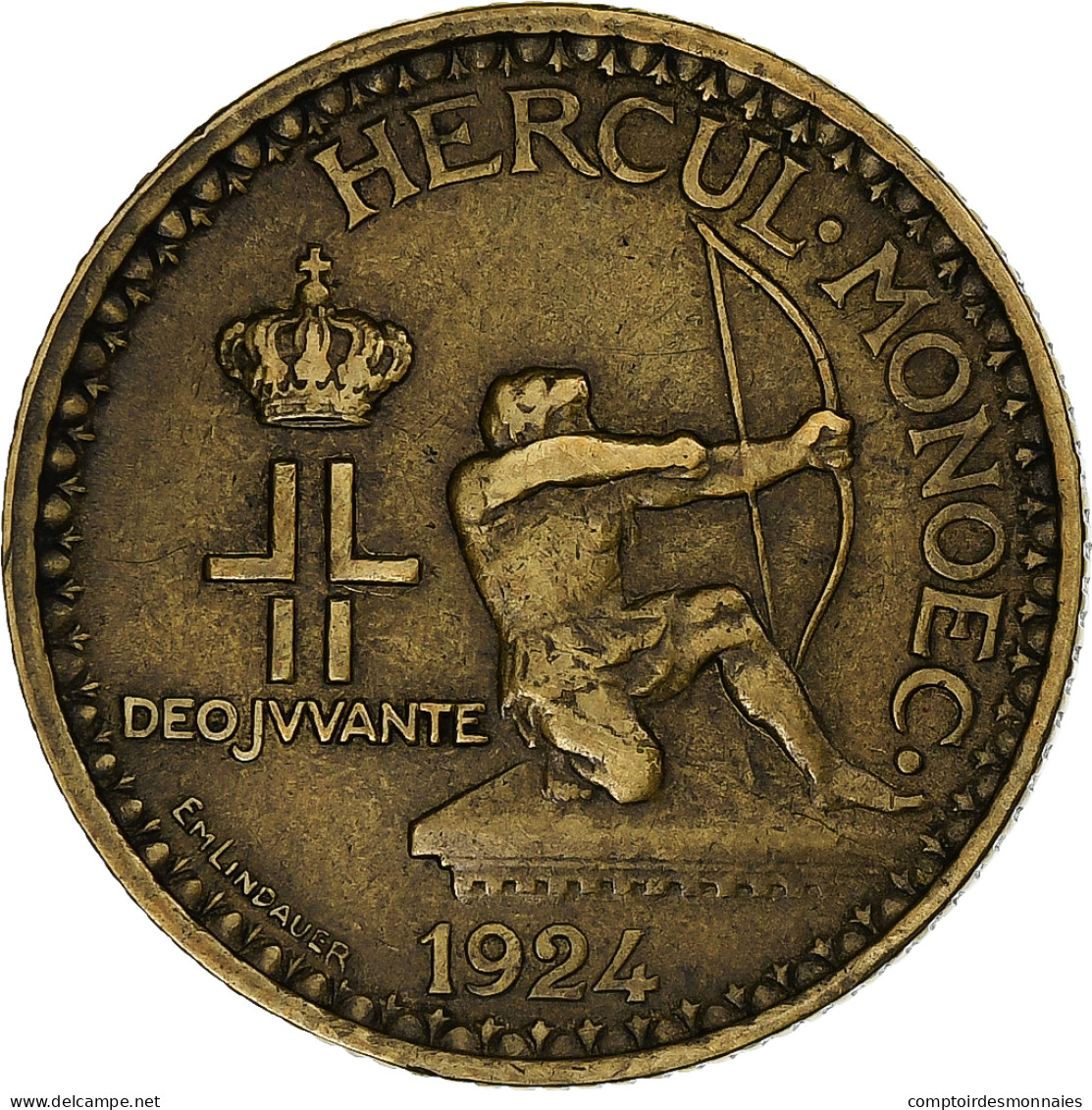 Monaco, Louis II, 2 Francs, 1924, Poissy, Cupro-Aluminium, TTB, Gadoury:MC129 - 1922-1949 Louis II.