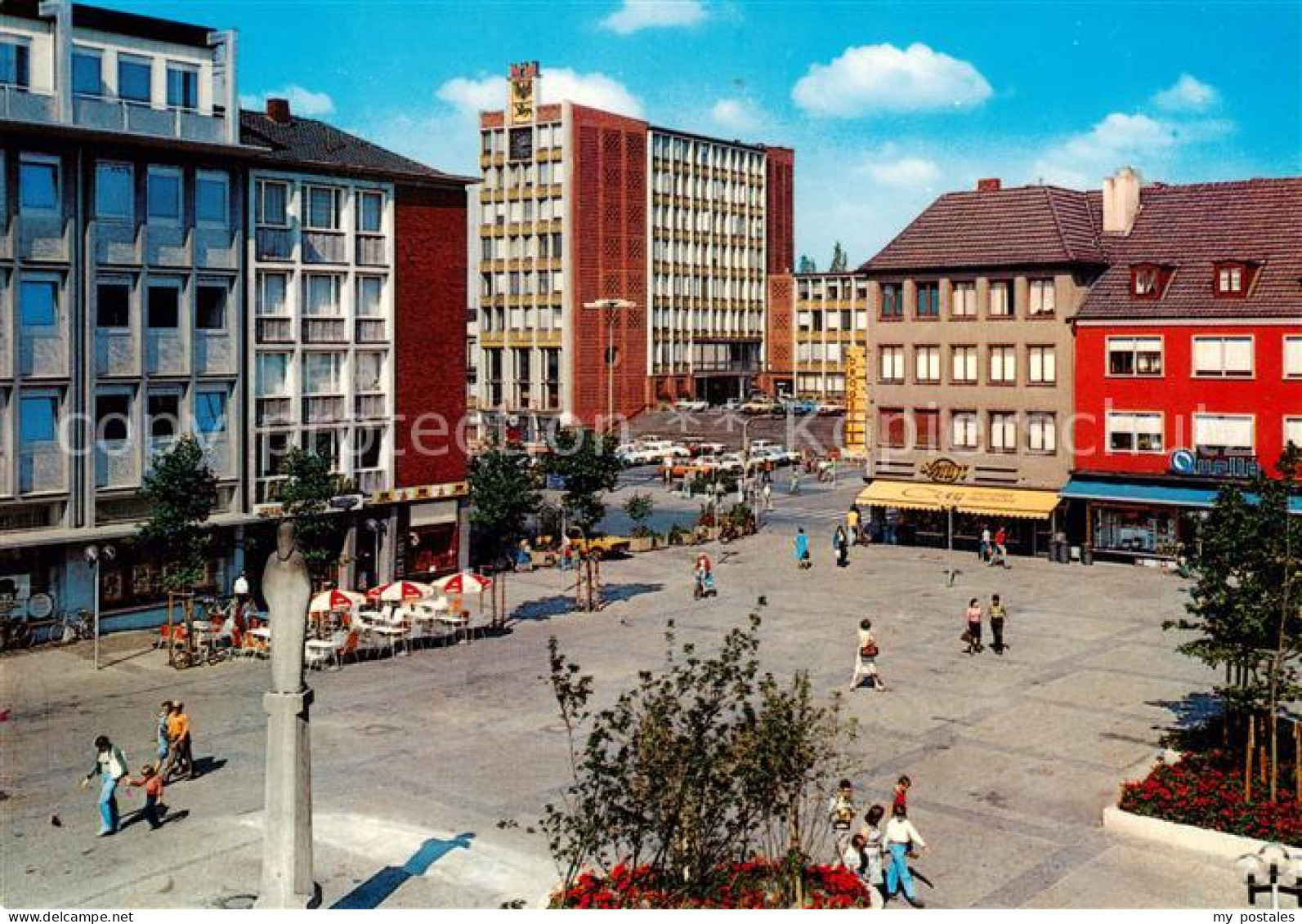 73830466 Dueren Rheinland Marktplatz Mit Mariensaeule Und Blick Zum Rathaus Duer - Düren