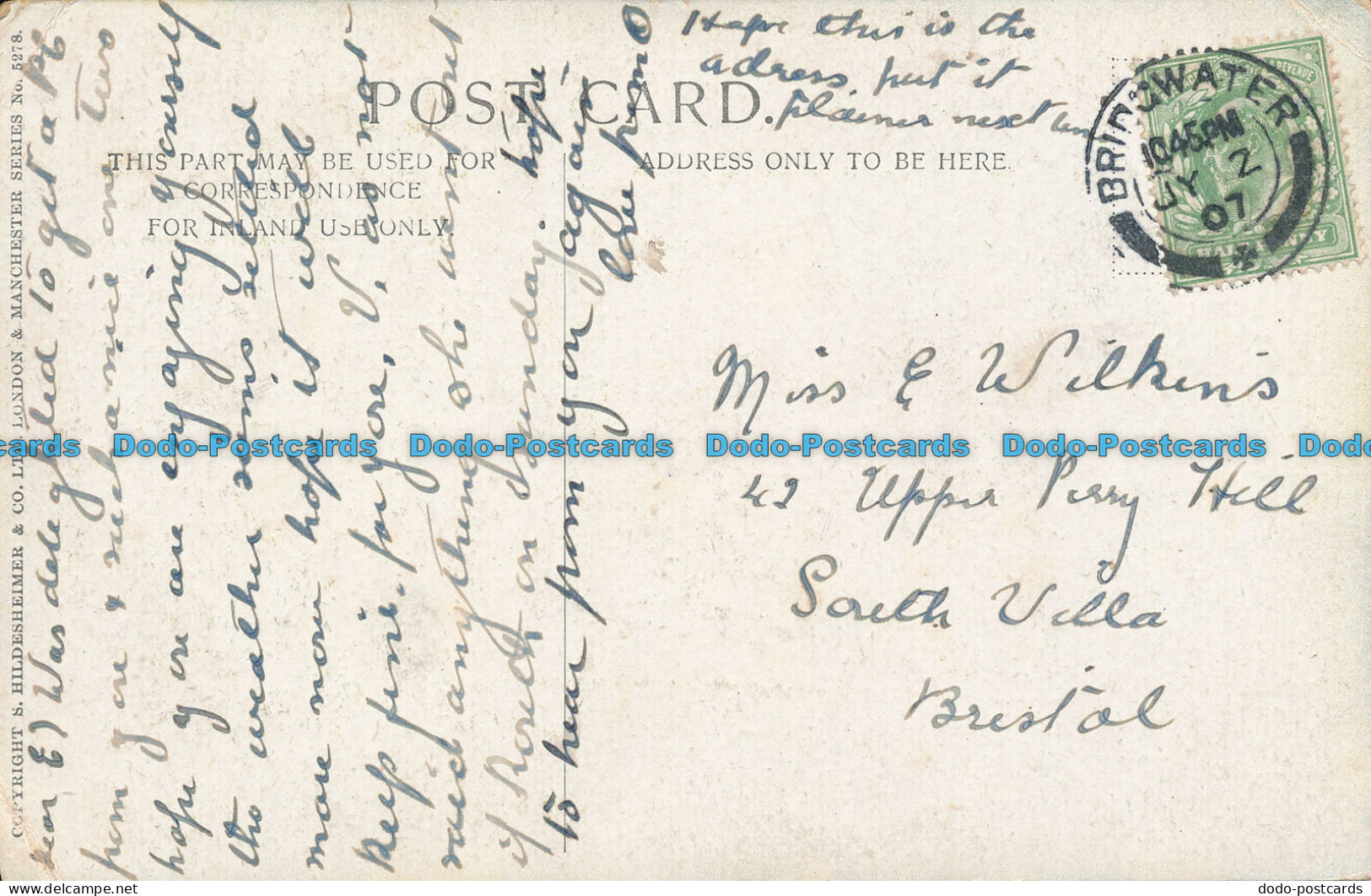 R048686 Old Postcard. Ship. Lake. Hildesheimer. 1907 - World