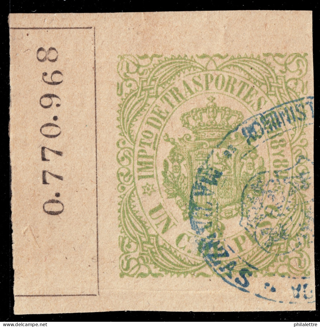 ESPAGNE / ESPANA - COLONIAS (Cuba) 1888/89 "IMPto De TRASPORTES" 1c Verde Esmeralda - Usado (0.770.968) - Cuba (1874-1898)