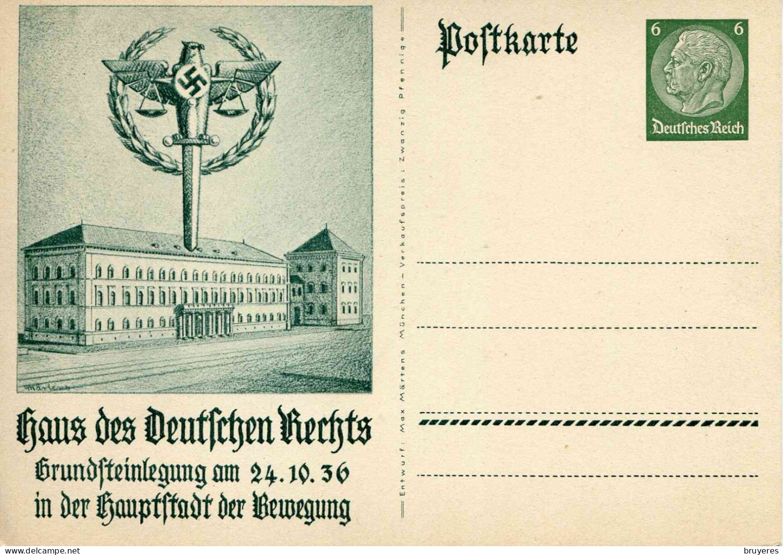 ENTIER POSTAL Sur Carte Postale Illustrée De 1936 - Andere & Zonder Classificatie