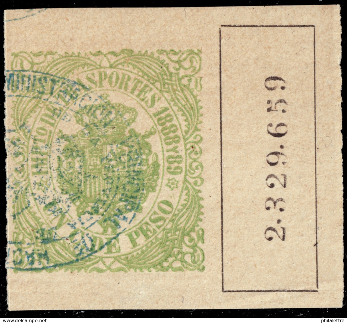 ESPAGNE / ESPANA - COLONIAS (Cuba) 1888/89 "IMPto De TRASPORTES" 1c Verde Esmeralda - Usado (2.329.659) - Cuba (1874-1898)