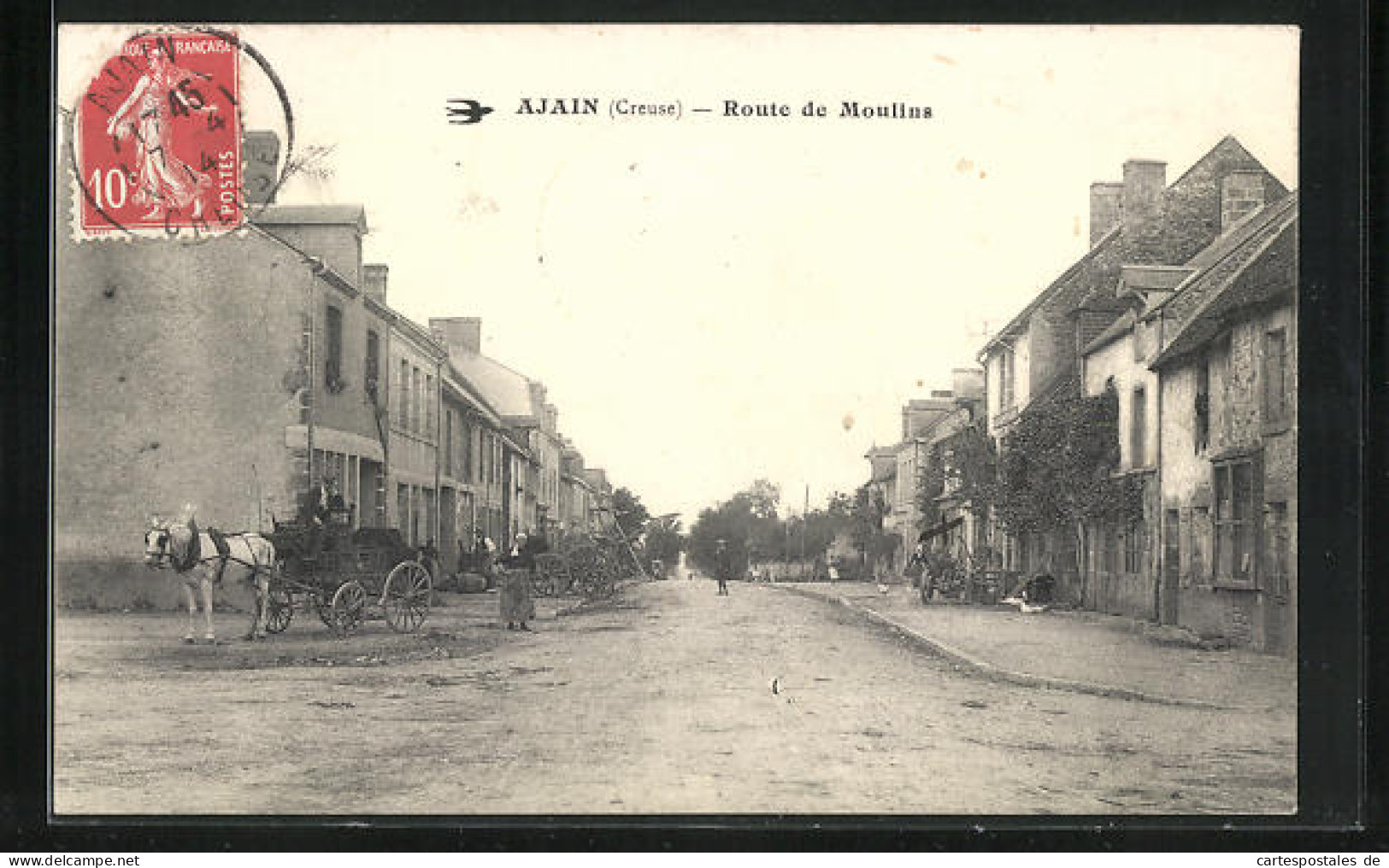 CPA Ajain, Route De Moulins  - Sonstige & Ohne Zuordnung