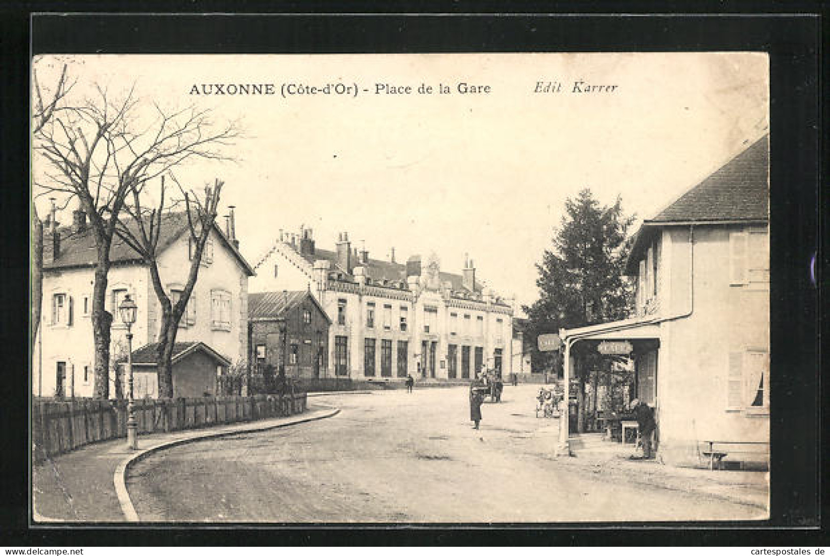 CPA Auxonne, Place De La Gare, Vue De La Rue  - Auxonne