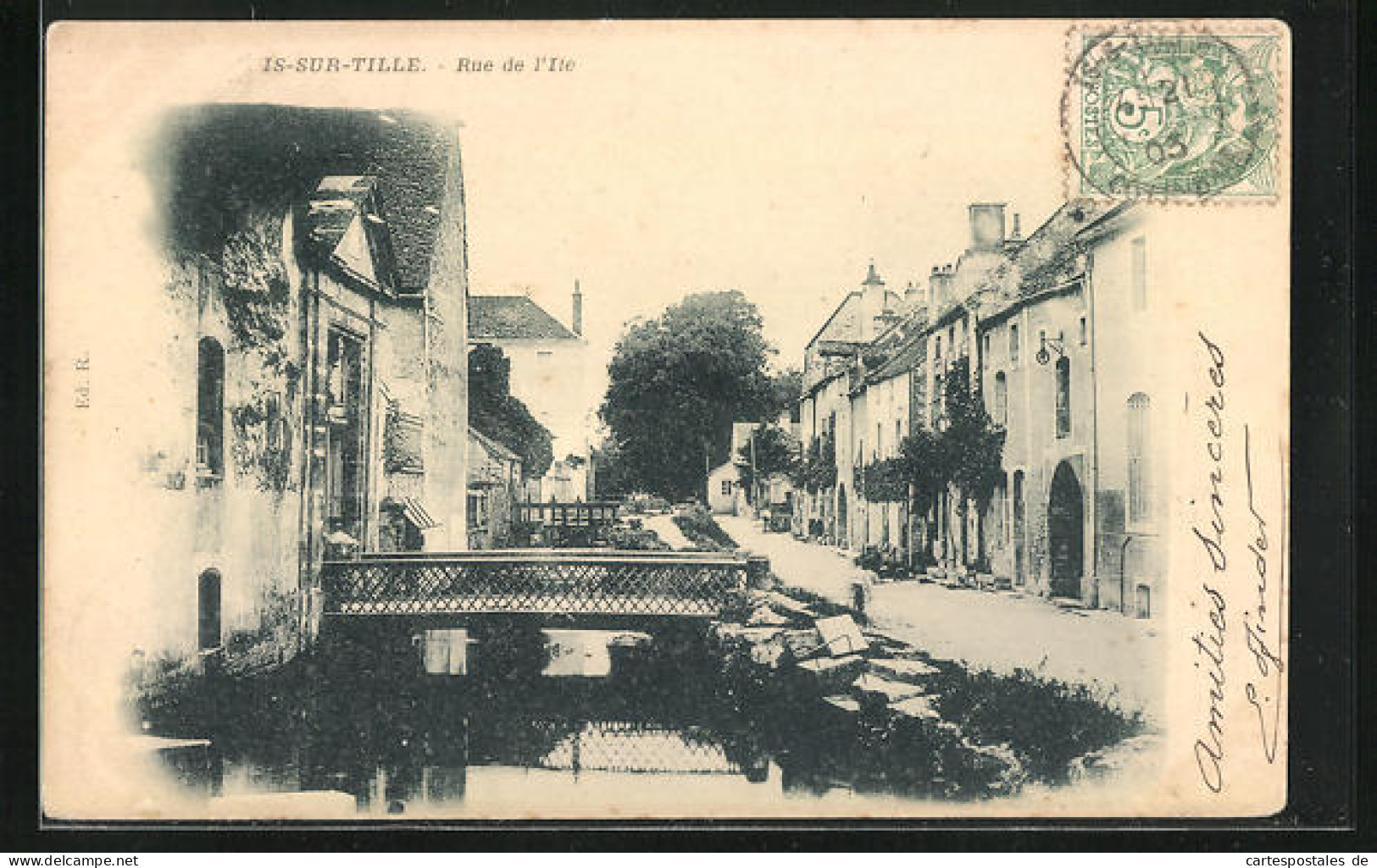 CPA Is-sur-Tille, Rue De L`Ile, Vue De La Rue  - Is Sur Tille