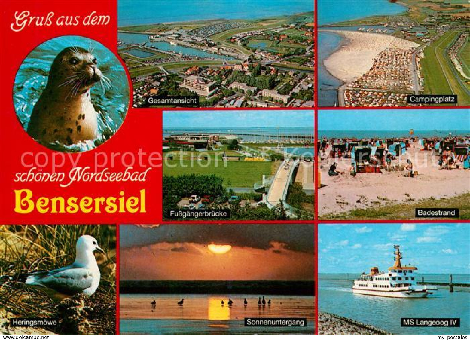 73158888 Bensersiel Campingplatz Fussgaengerbruecke Badestrand MS Langeoog IV So - Esens