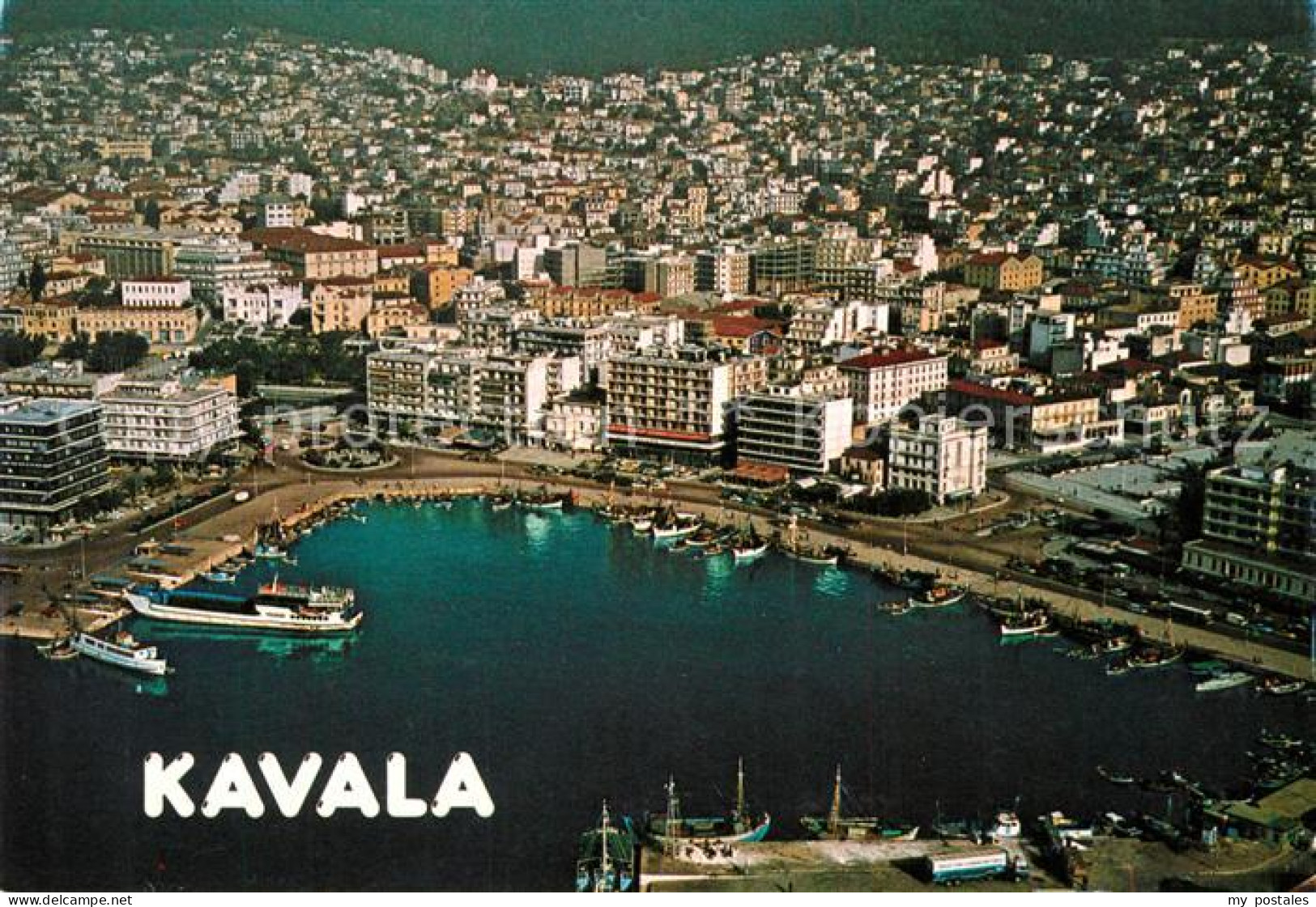 73157217 Kavala Cavala Hafen Fliegeraufnahme  - Greece