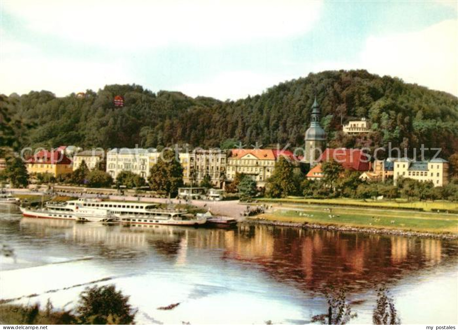 73152228 Bad Schandau Kirche Schloss Panorama Bad Schandau - Bad Schandau