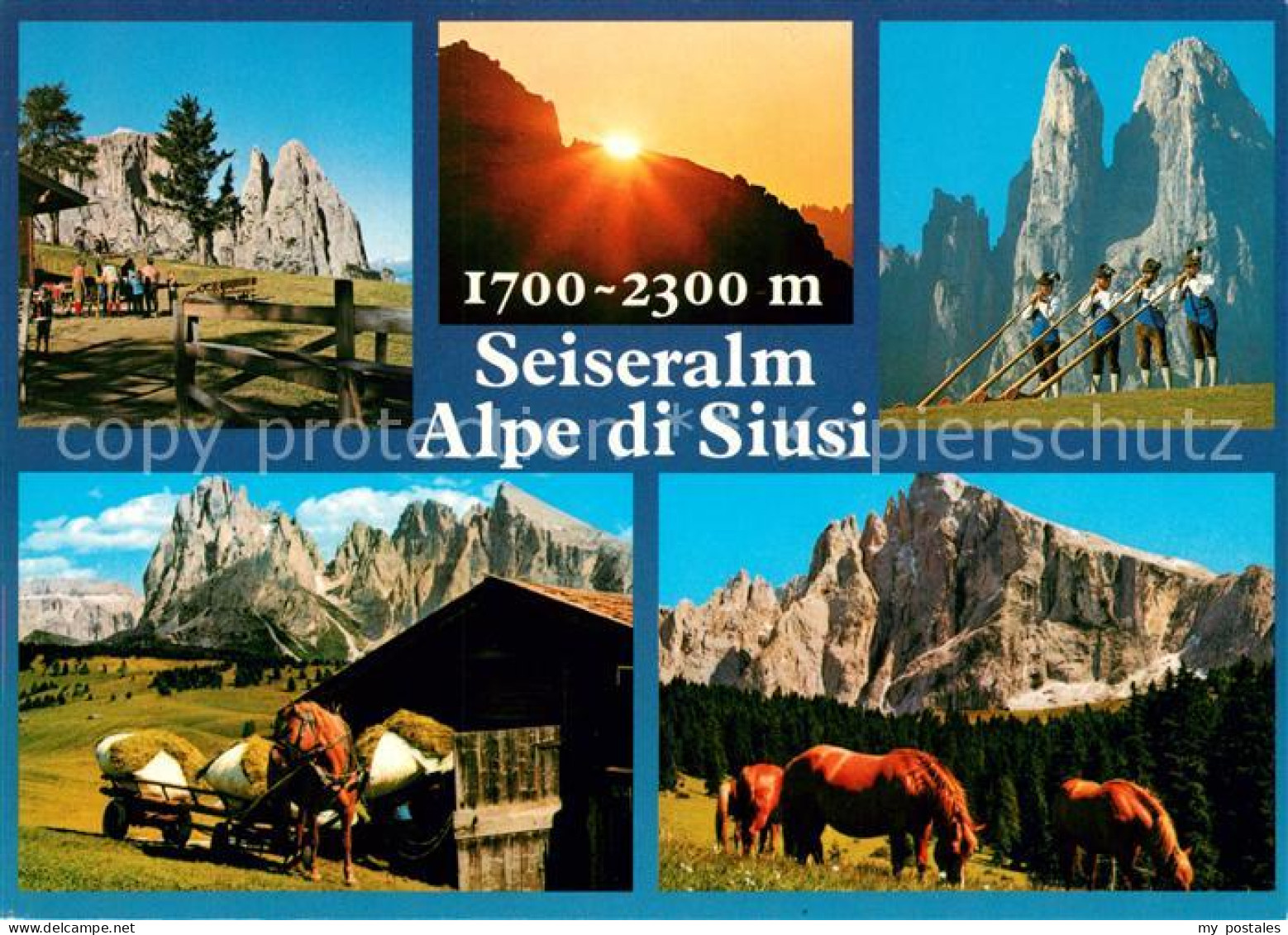 73143796 Seiser Alm Dolomiten Dolomiten Schlerngebiet Abendstimmung Alphornblaes - Other & Unclassified