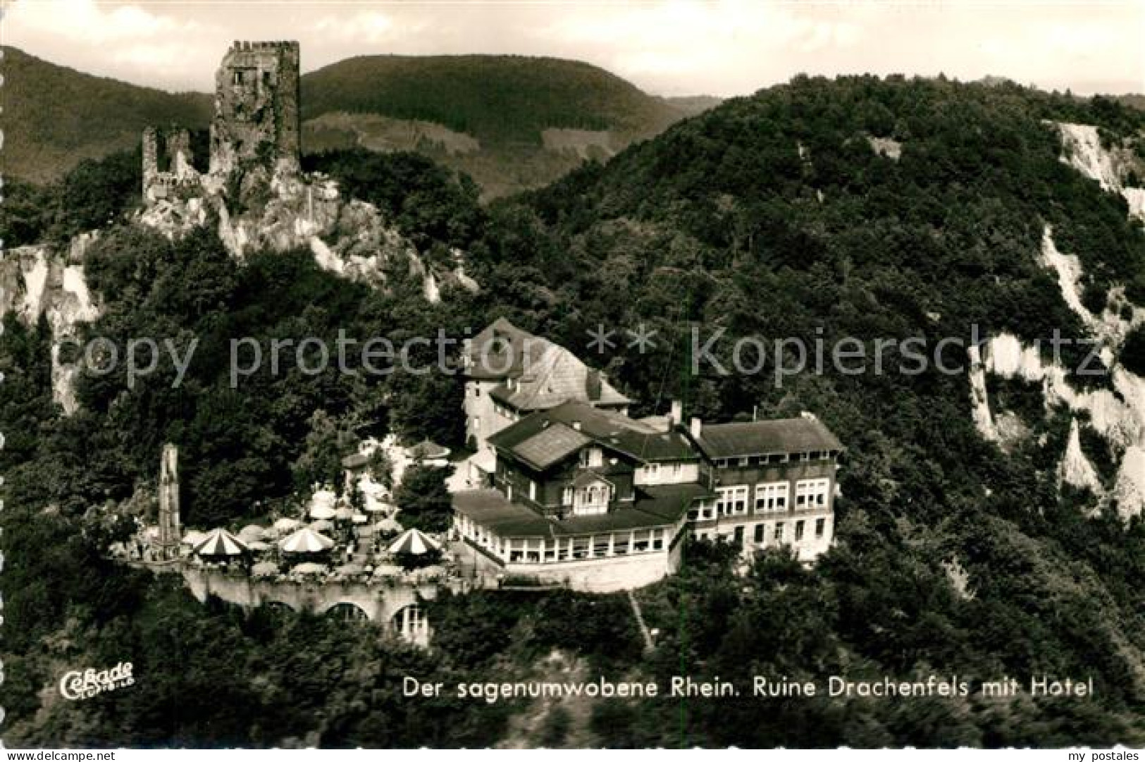 73143472 Drachenfels Ruine Drachenfels Hotel Fliegeraufnahme Drachenfels - Koenigswinter