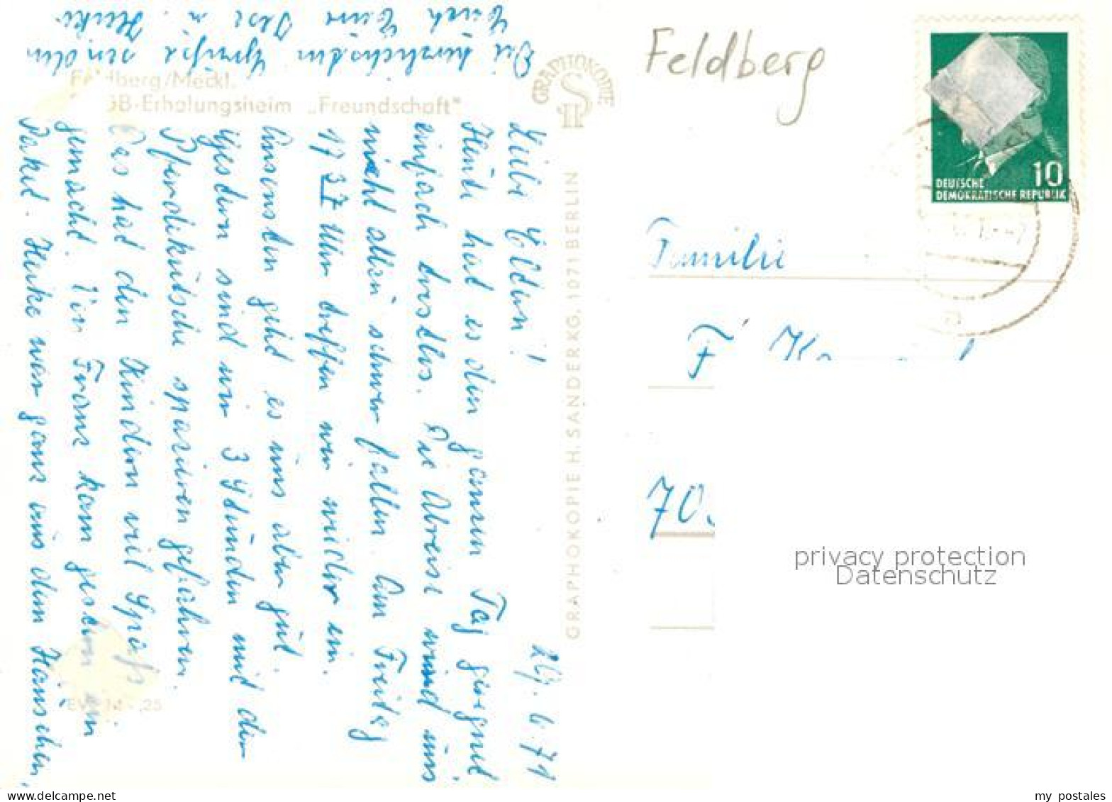 73142885 Feldberg Mecklenburg FDGB Erholungsheim Freundschaft Feldberg Mecklenbu - Other & Unclassified