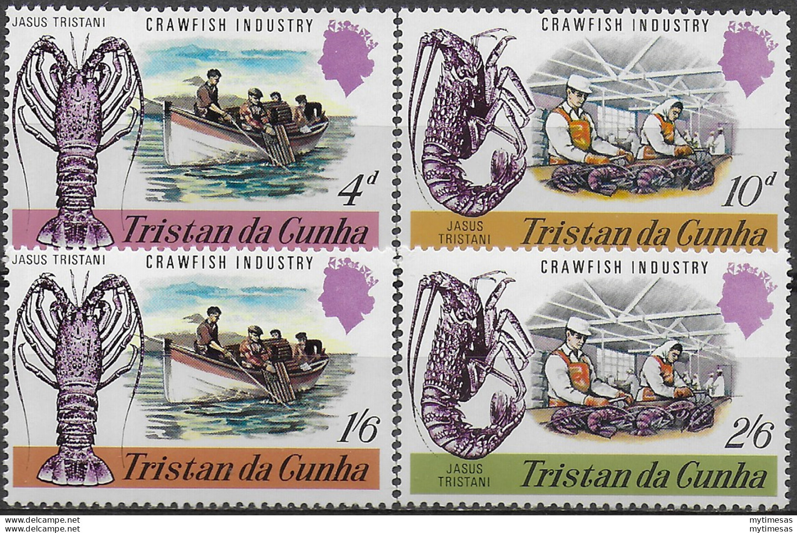 1970 Tristan Da Cunha Crawfish Industry 4v. MNH SG N. 133/36 - Altri & Non Classificati