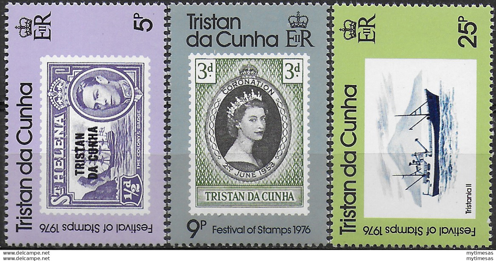 1976 Tristan Da Cunha Festival Of Stamps 3v. MNH SG N. 204/06 - Otros & Sin Clasificación