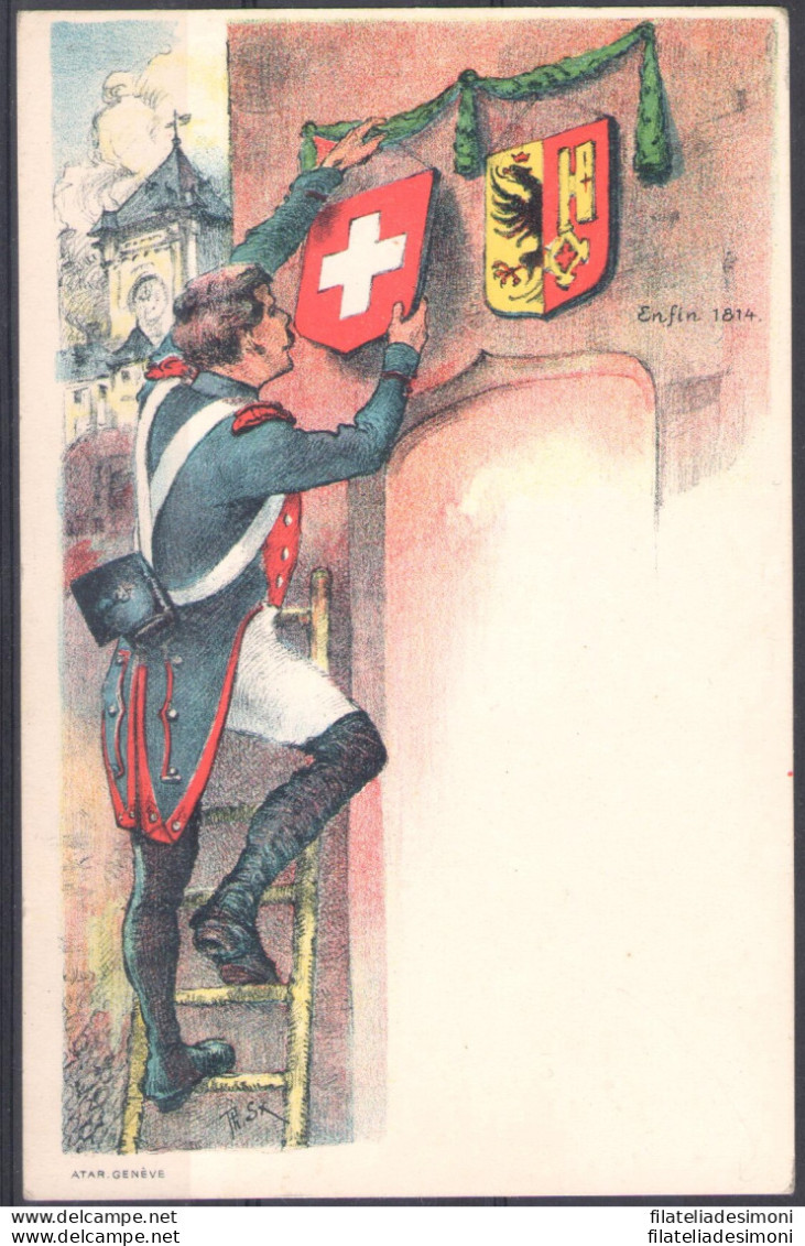 1914 SVIZZERA, Cartolina Commemorativa 100° Anniversario Città Di Ginevra , Interessante - Andere & Zonder Classificatie