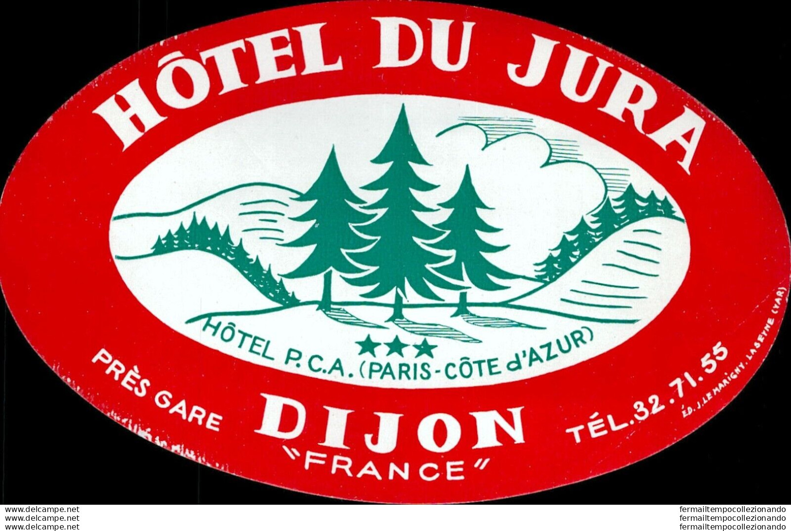 Bh133 Etichetta Da Bagaglio  Hotel Du Jura Dijon - Autres & Non Classés