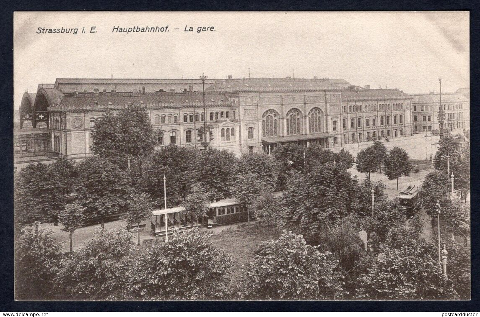 FRANCE Strassburg I.E. 1910s Bahnhof. La Gare. Train Station. Tram. Old Postcard (h3476) - Strasbourg