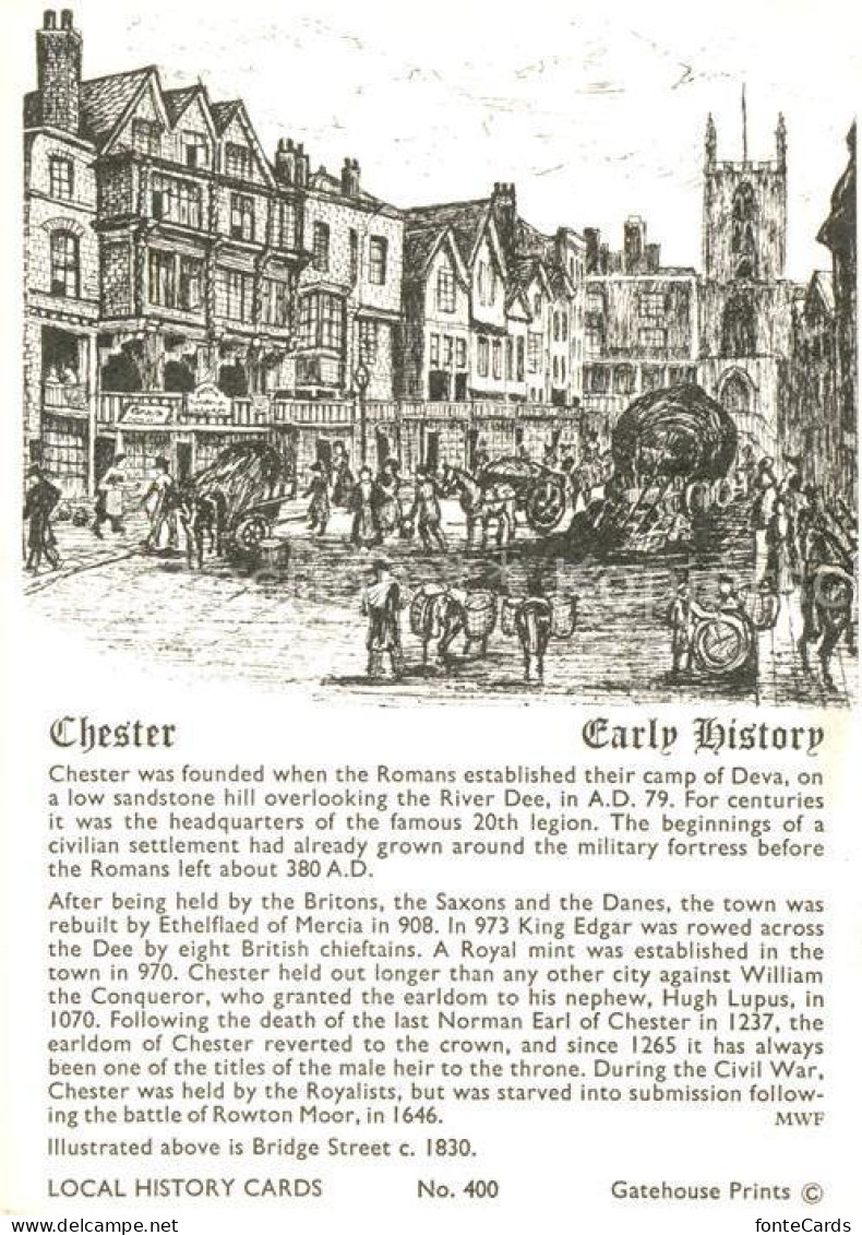 73096664 Chester Cheshire Local History Cards Zeichnung   - Sonstige & Ohne Zuordnung