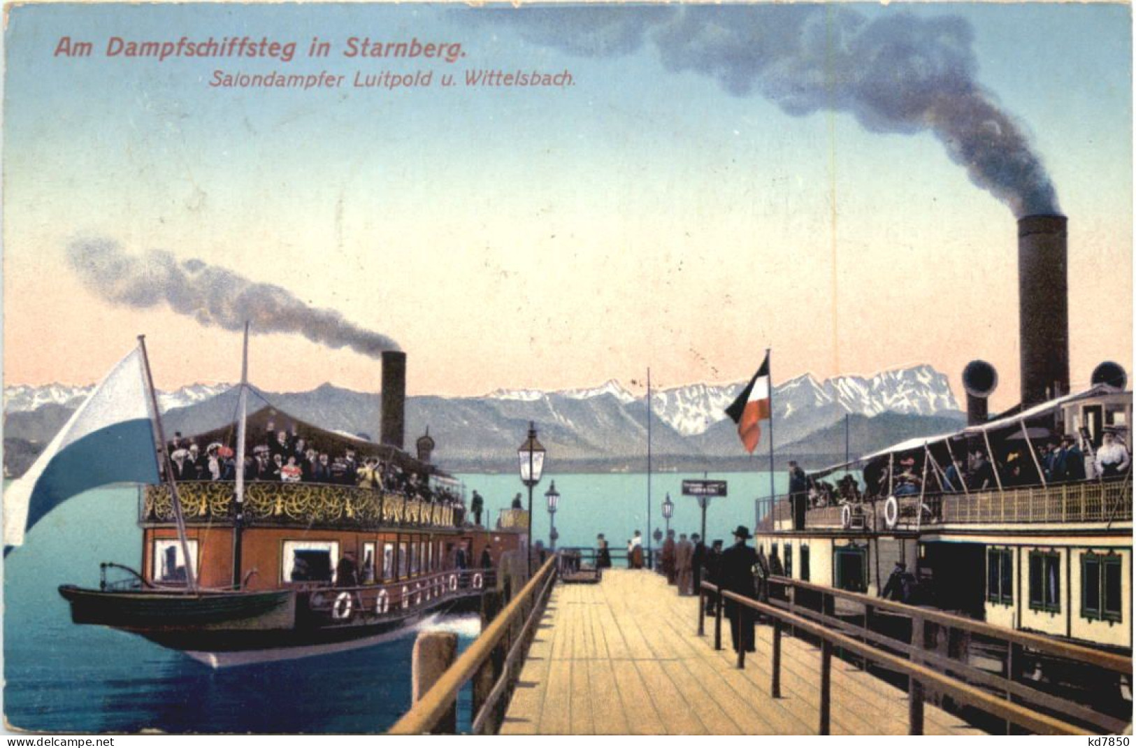 Starnberger See, Mit Dampfer Luitpold Und Wittelsbach Am Steg - Starnberg