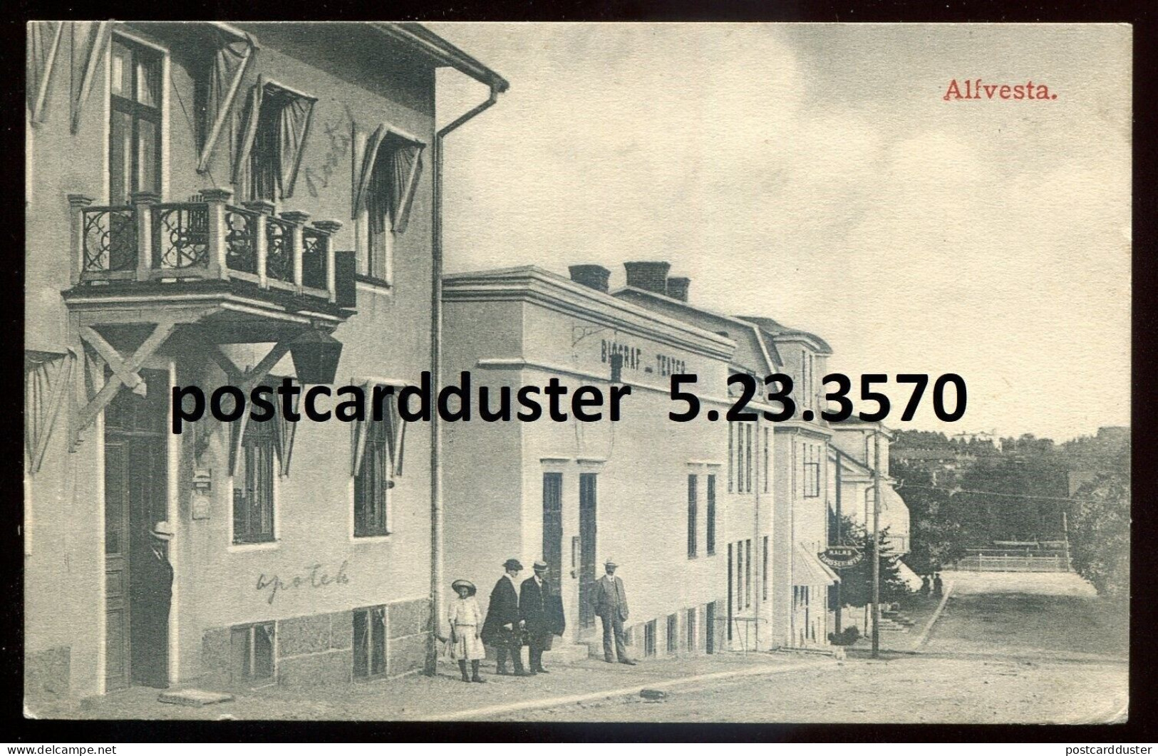 SWEDEN Alfvesta Postcard 1916 Street View (h2855) - Sweden