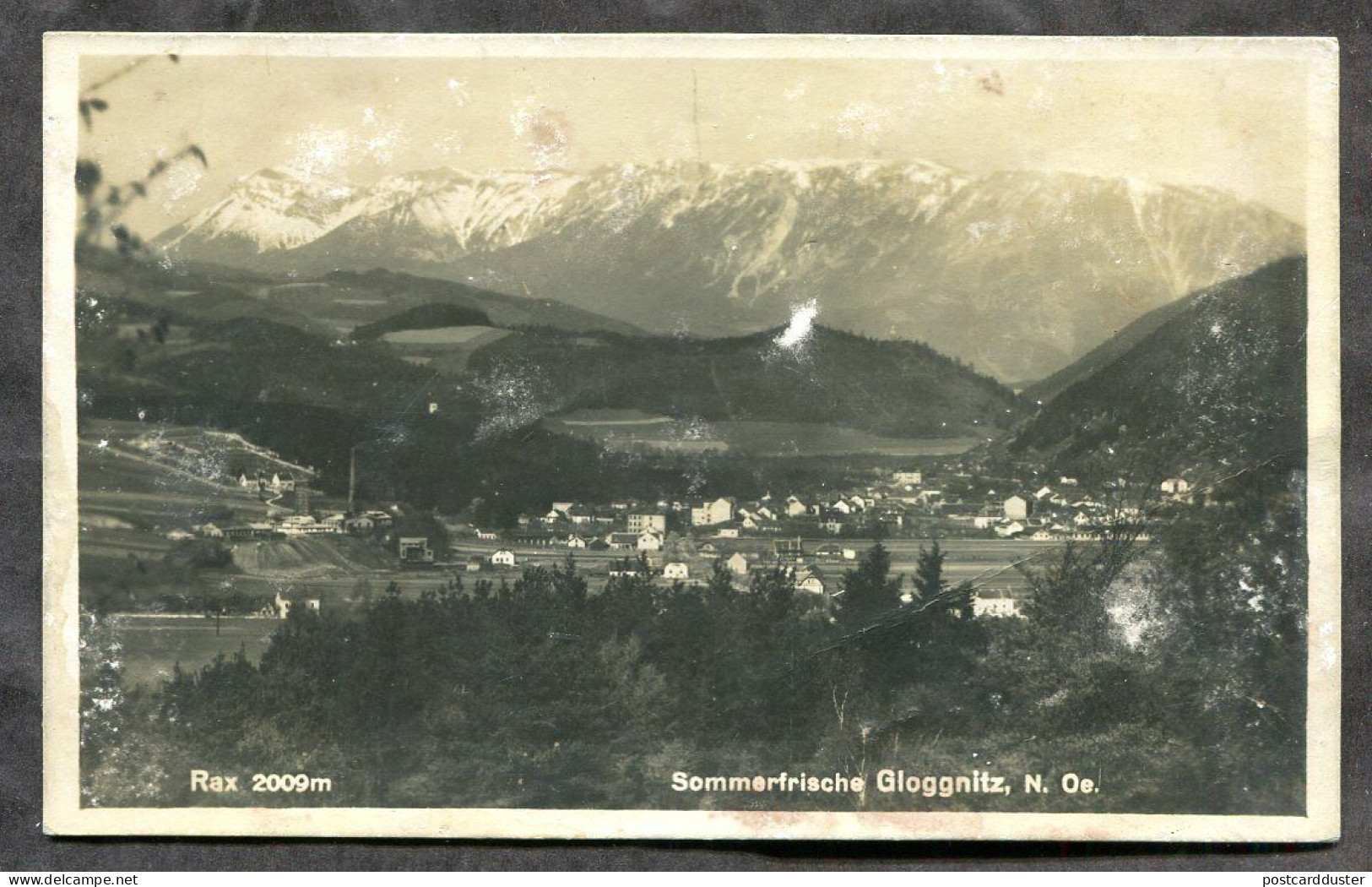AUSTRIA Gloggnitz 1926 Real Photo Postcard To Czechia. Postage Due, Re-Valued (h2868) - Cartas & Documentos