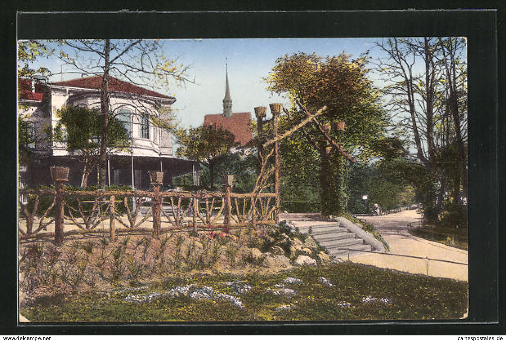 AK Zittau, Promenaden-Terrasse Mit Blick Nach Der Kreuzkirche  - Zittau