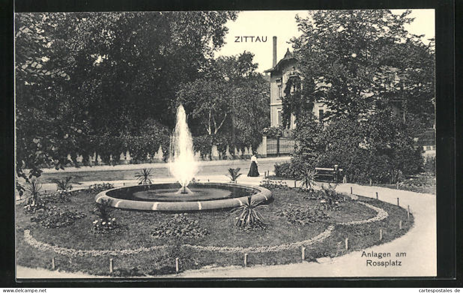 AK Zittau, Brunnen In Den Anlagen Am Rossplatz  - Zittau