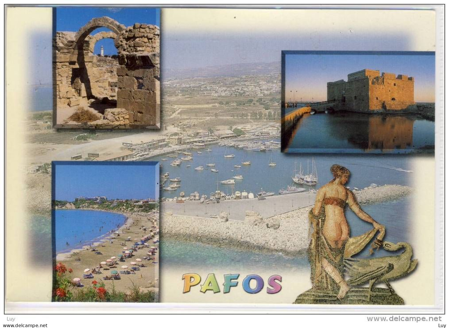 CYPRUS - PAFOS;   Multi View   , Large Format, Nice Stamp - Cyprus