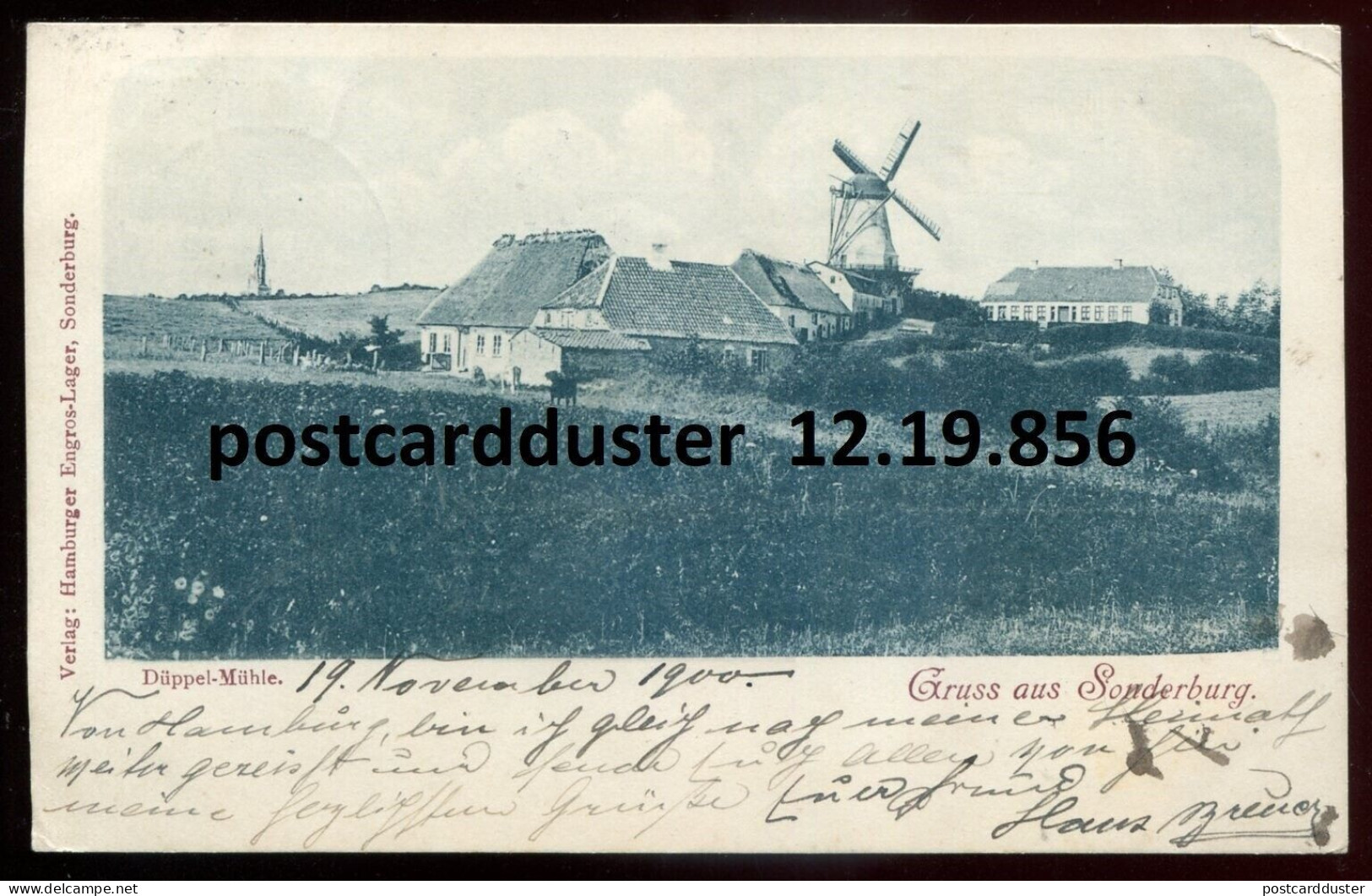 DENMARK Gruss Aus Sonderburg 1900 Dueppel- Muehle. Windmill (h3023) - Denmark