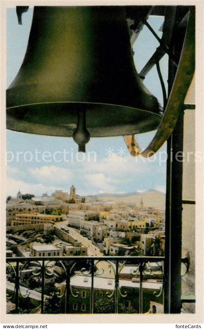 73047645 Bethlehem Yerushalayim Christmas Bell With View Of Bethlehem Bethlehem  - Israel