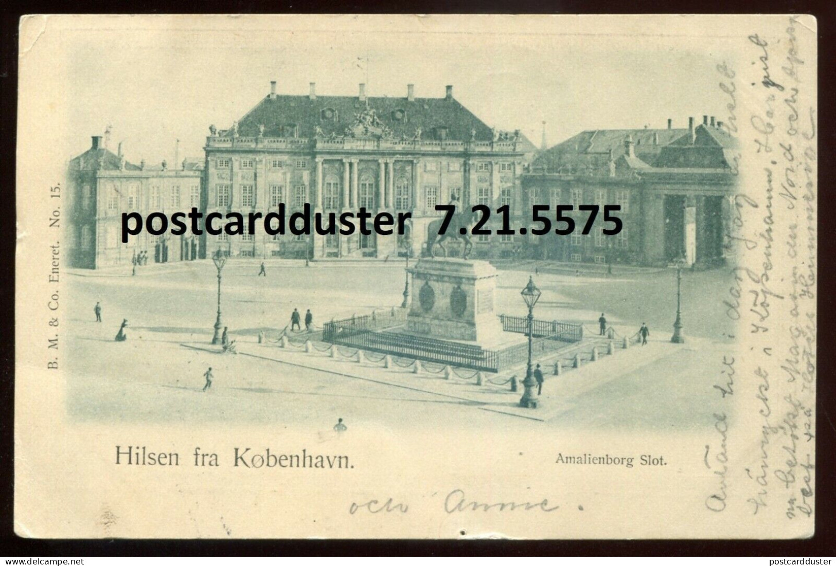 DENMARK Copenhagen/ Kobenhavn Postcard 1900 Amalienborg Slot (h3382) - Danemark