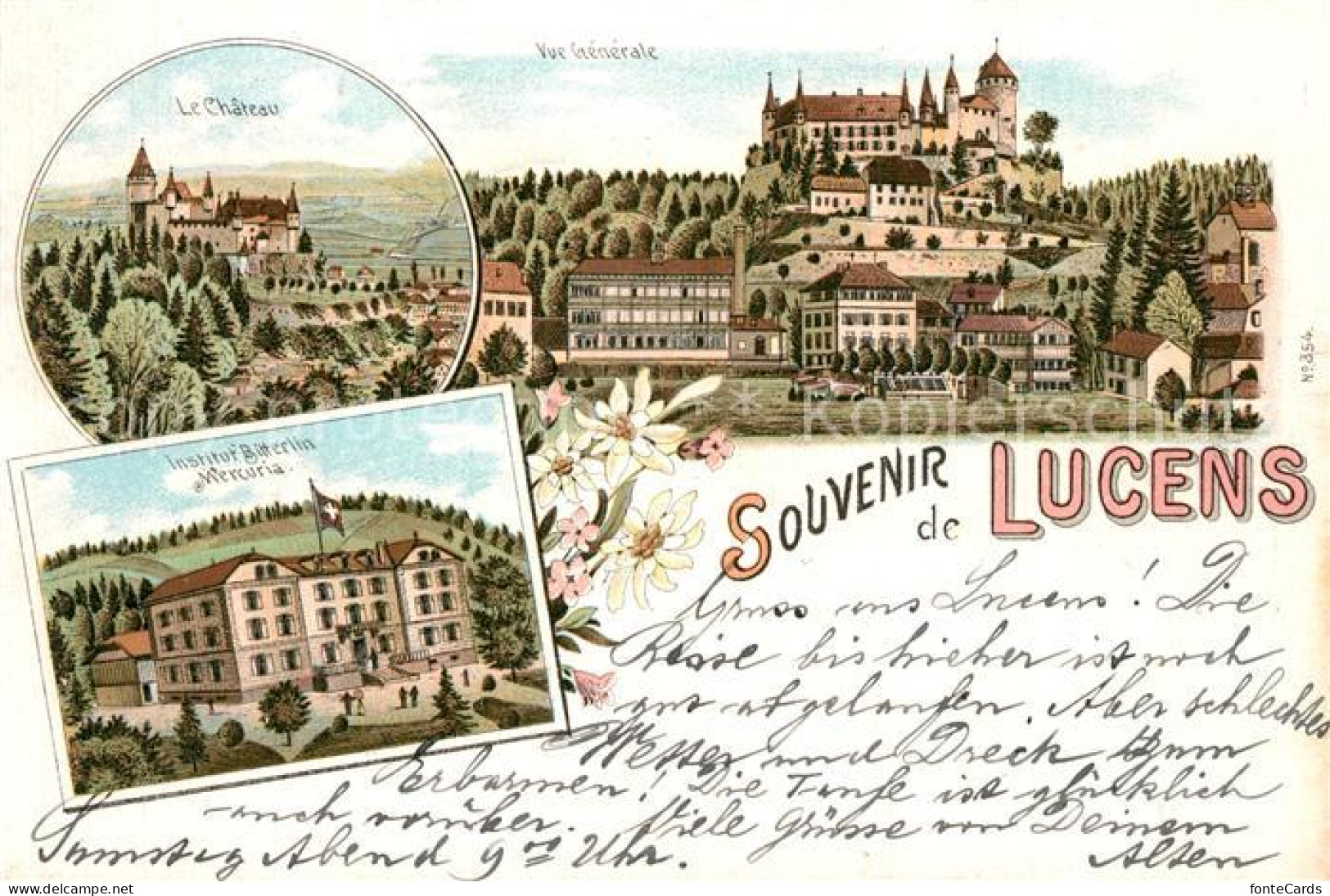13558796 Lucens Le Chateau Vue Generale Institut Bitterlin Mercuria Lucens - Other & Unclassified