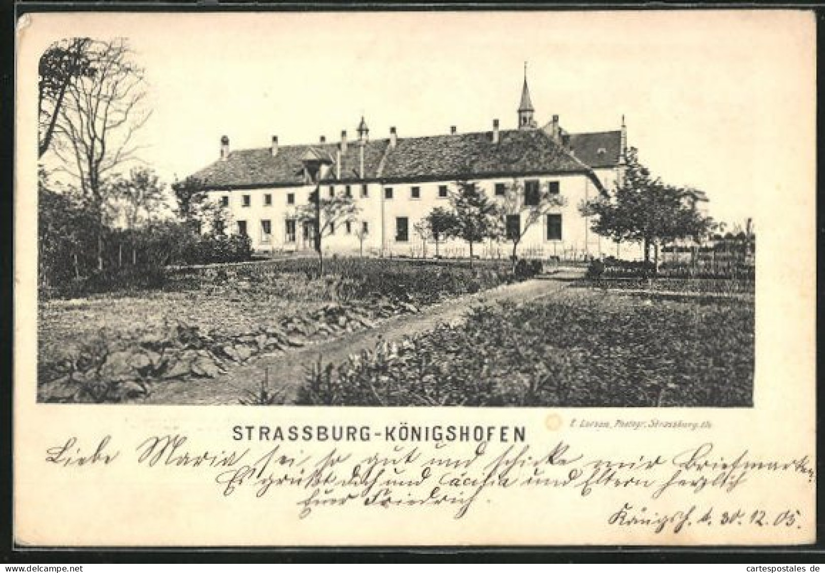 CPA Strassburg-Königshofen, Vue Partielle Avec Vue Du Bâtiment  - Autres & Non Classés