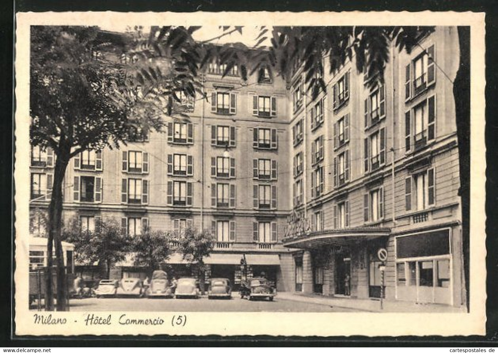 Cartolina Milano, Hotel Commercio, Piazza Fontana  - Milano (Milan)