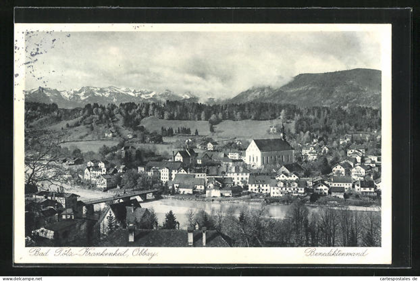 AK Bad Tölz-Krankenheil, Ortsansicht Mit Benediktenwand  - Bad Tölz