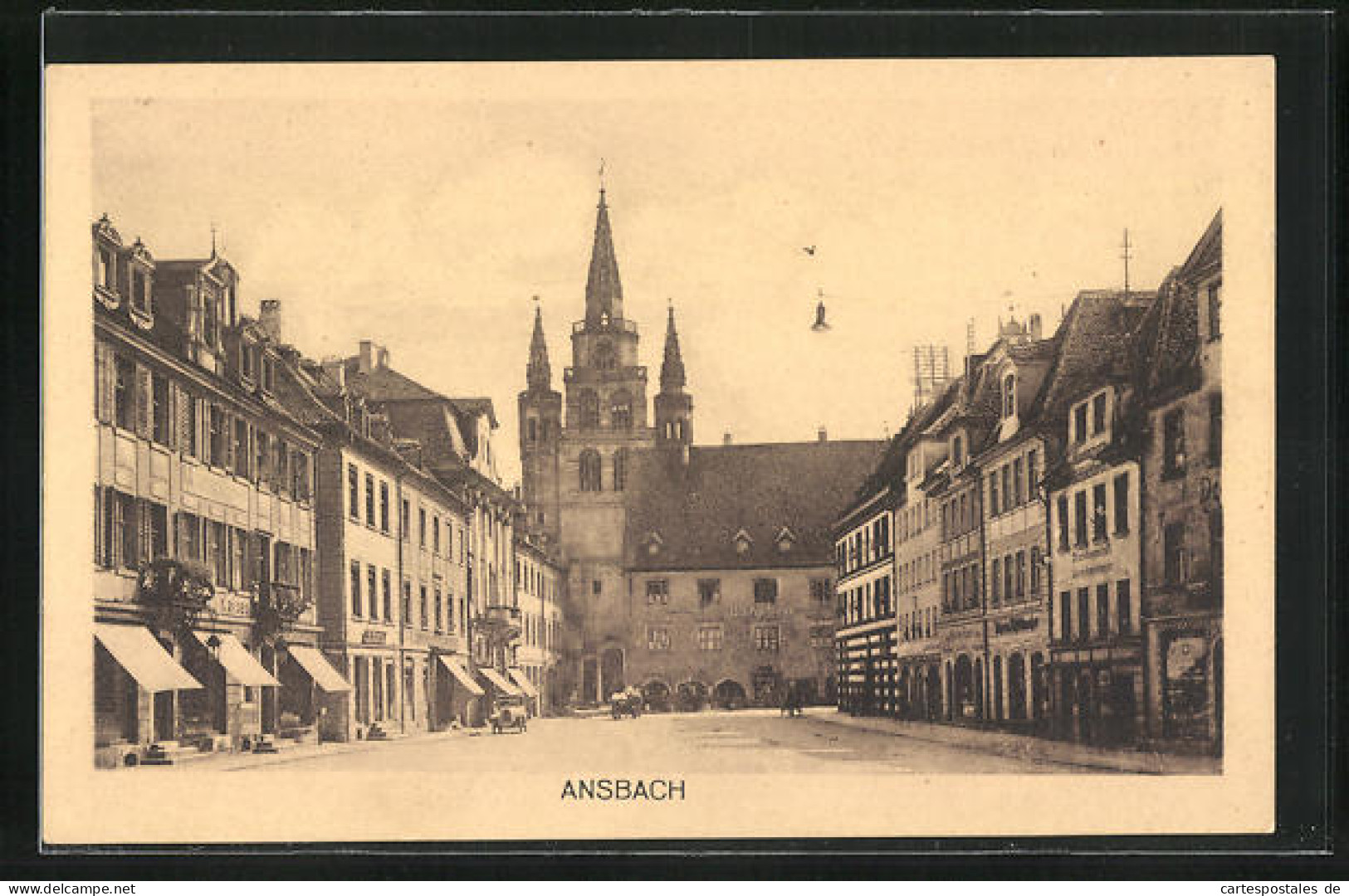 AK Ansbach, Strasse Am Martin-Luther-Platz Mit Geschäften  - Ansbach