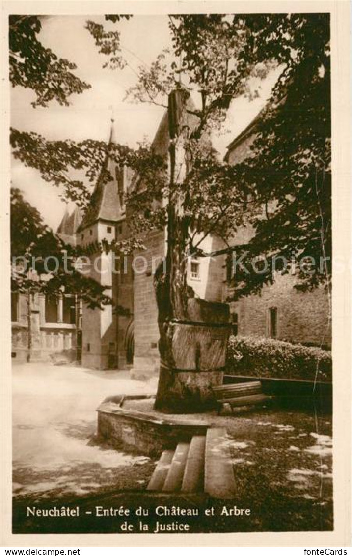 13301966 Neuchatel NE Entrée Du Chateau Et Arbre De La Justice Neuchatel NE - Autres & Non Classés