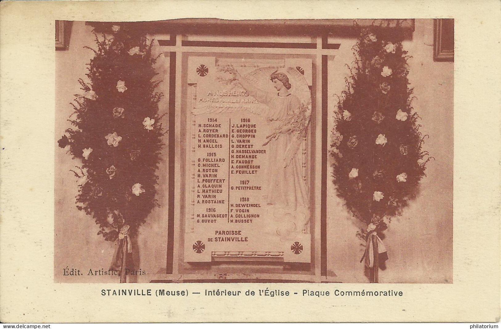 55  STAINVILLE    Intérieur De L'Eglise  Plaque Commémorative (victimes Guerre 14 18) - Other & Unclassified