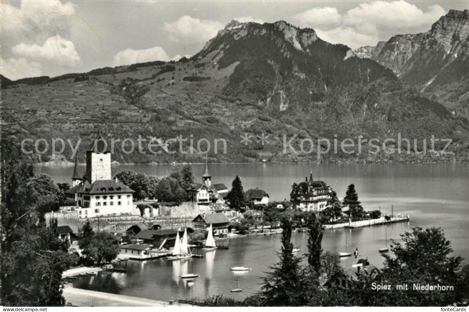 13297996 Spiez BE Panorama Blick Ueber Den Thunersee Zum Niederhorn Emmentaler A - Sonstige & Ohne Zuordnung